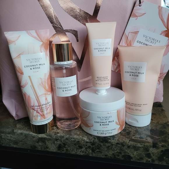 Victorias Secret Coconut Milk & Rose Calm 6-Piece Body Care Set Full Sizes NEW - Picture 3 of 11